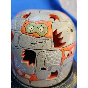 Halloween‎ Candle Holder SPOOKY EYES Spiders Domed Cut-Out Tea Light VINTAGE